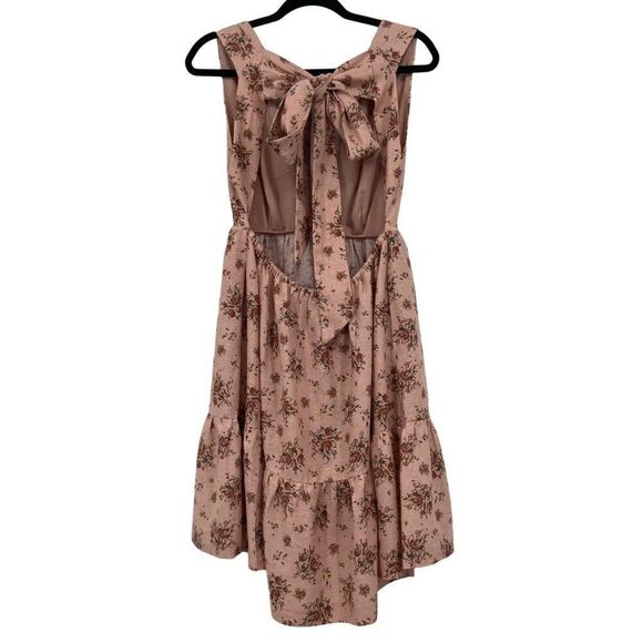 House Of Harlow 1960 Linen Blend Floral Halter Mini Dress Pink Large - Picture 8 of 11